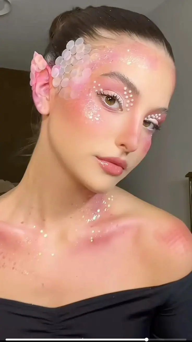 Detalle de maquillaje en editorial